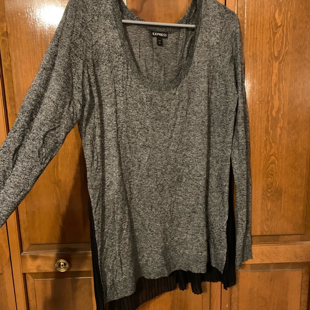 Express sweater, marled gray and black